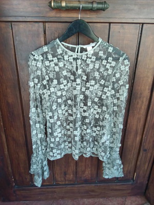 Top blouse H&M like new, size L/40, light green, transparent