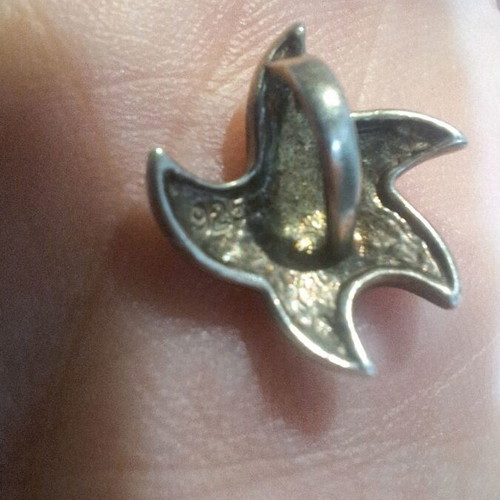Vintage charm silver 925 with enamel and marcasites new