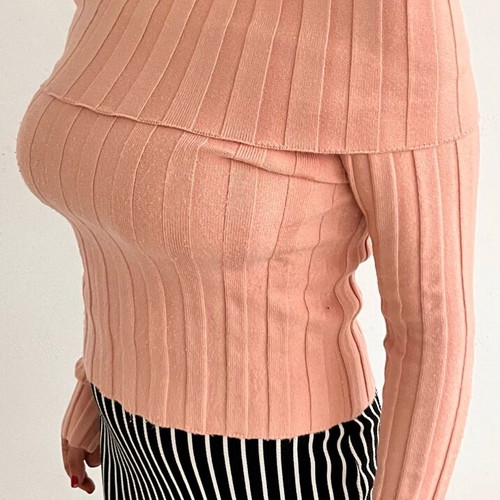 Winter off-shoulder top Zara used, pink, size M