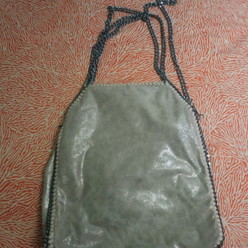 Women's shoulder bag like new, beige-gold
