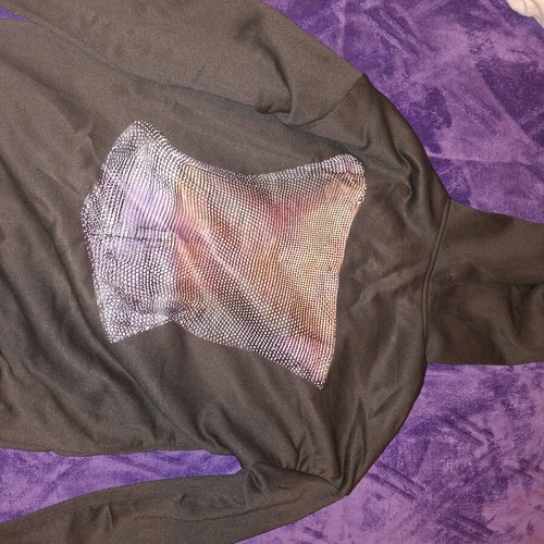 Black Hoodie with Hood and Abstract Graphic Print on Back like new