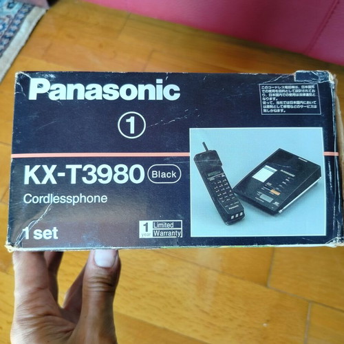 Panasonic KX-T3980 cordless phone used, 1990s, black