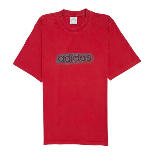 Adidas vintage men's T-shirt 2000s, red, XL