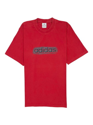 Adidas vintage men's T-shirt 2000s, red, XL