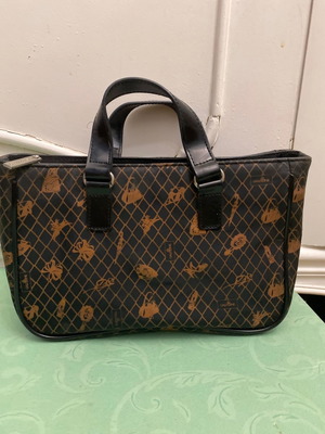 Τσαντάκι χειρός σαν καινούργιο, μικρό, μπεζ και καφέ