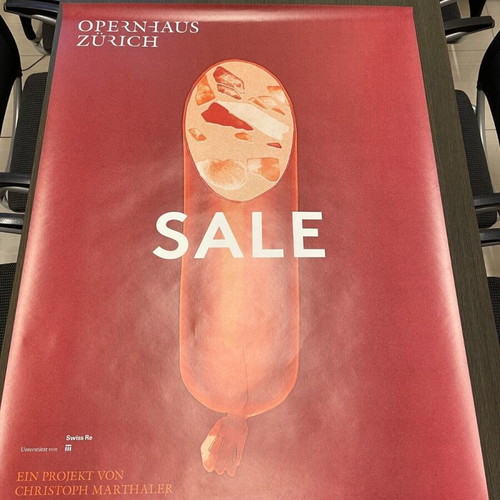 Zurich Opera House "Sale" poster used, Christoph Marthaler