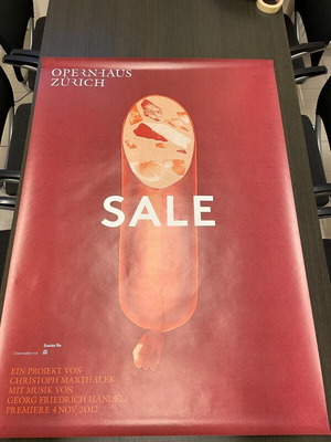 Zurich Opera House "Sale" poster used, Christoph Marthaler