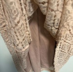 Pink lace dress with bell sleeves, lined