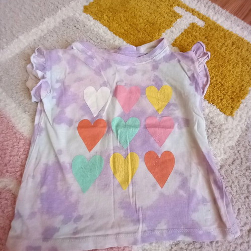 Children's summer pajama set used with sleeveless top and colorful purple shorts