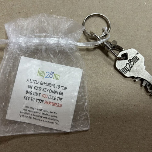 Key2Bme Inspirational Key-Shaped Keychain Mom New Silver