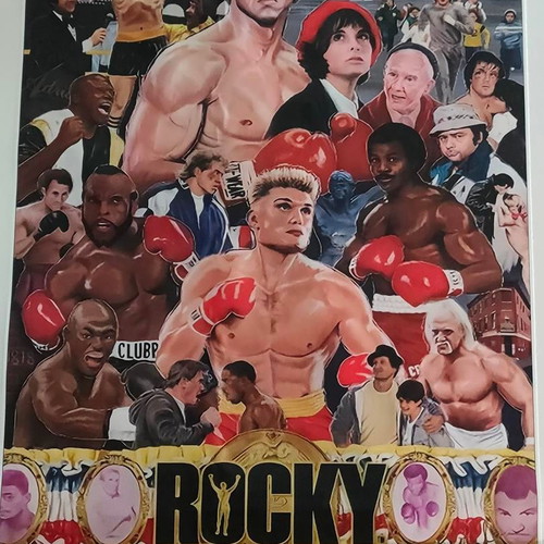 Rocky silk screen printing like new, collectible movie art