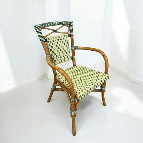 Bamboo chair new in brown and green