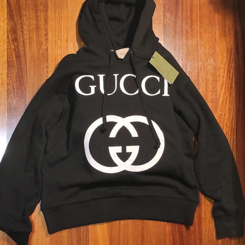 Gucci Interlocking G hoodie sweatshirt new, medium size, black cotton