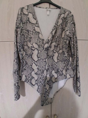 Draped Bodysuit with Snake Print Size XL like new