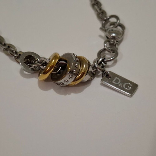 Dolce & Gabbana D&G necklace with silver and gold-tone rings and chain new