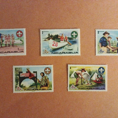 Nicaragua stamps with scout theme new