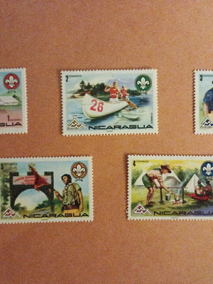Nicaragua stamps with scout theme new