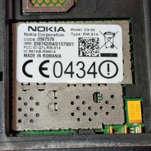 Nokia C3-00 used, pink mobile phone with QWERTY keyboard