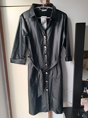 Black faux leather dress Marlen new, size small