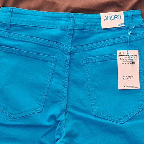 Ad'oro Denim women's jean pants new, turquoise, size 42
