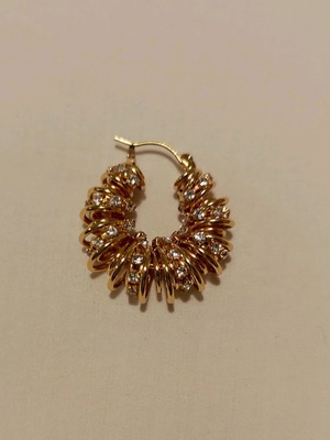 Earrings gold-colored with rhinestones new