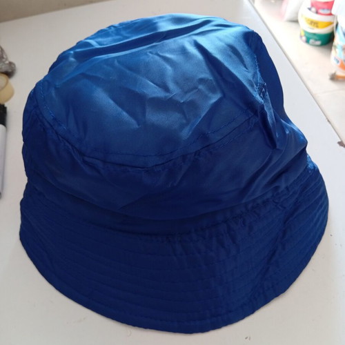 Winter hat blue like new, polyester and acrylic, size M