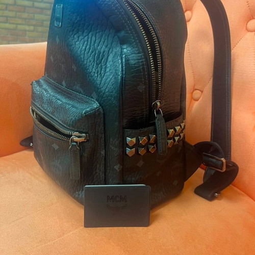 MCM black medium backpack