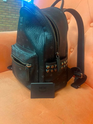 MCM black medium backpack