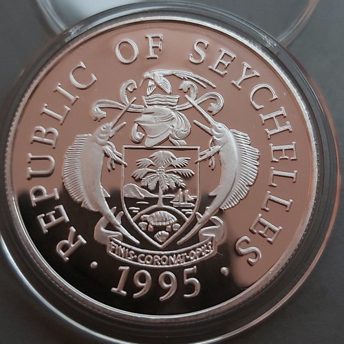 25 Ruppes Seychelles 1995 Proof Silver 31.47g New Collectible Coin