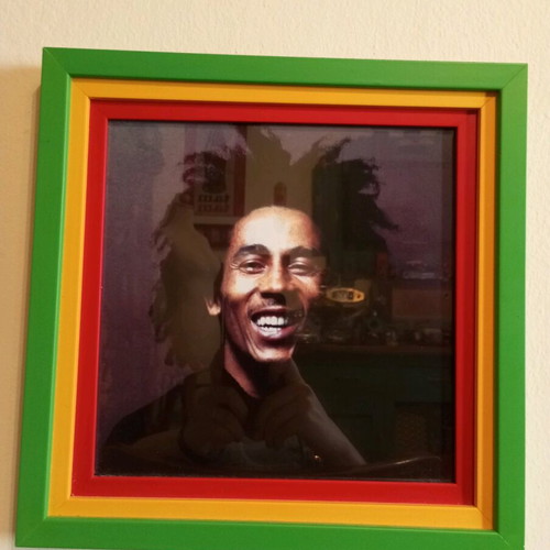 Bob Marley poster with triple frame like new