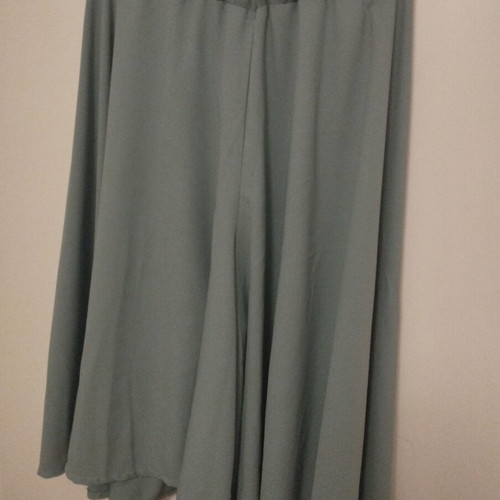 Pleated zip culottes L-XL turquoise, like new, high-quality fabric