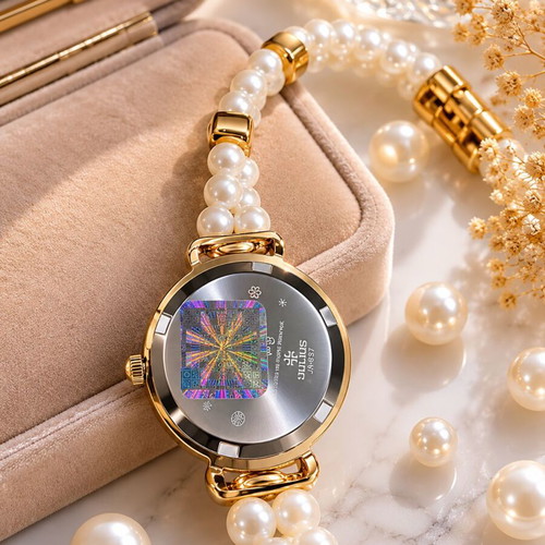 JULIUS women's watch with pearls and gold details like new