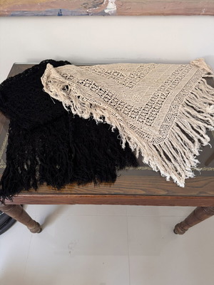 Black scarf and beige shawl like new