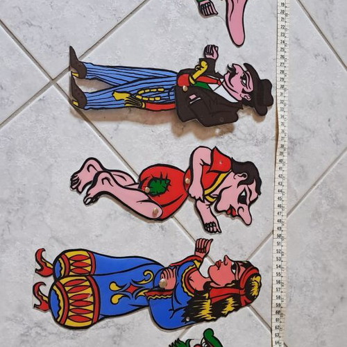 9 Karagiozis shadow theatre plastic figures