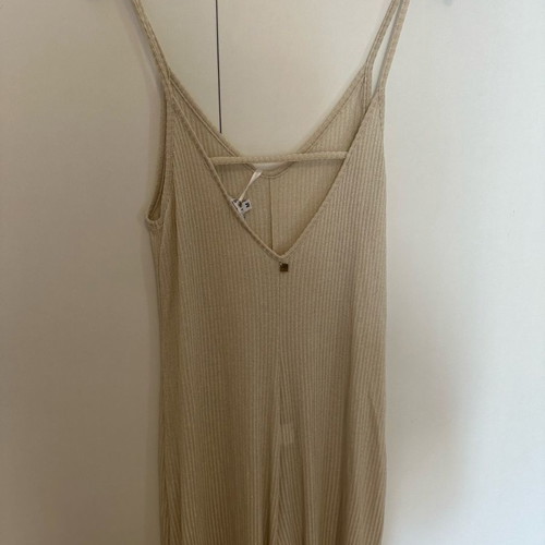 Kivos jumpsuit new, beige gold, size medium