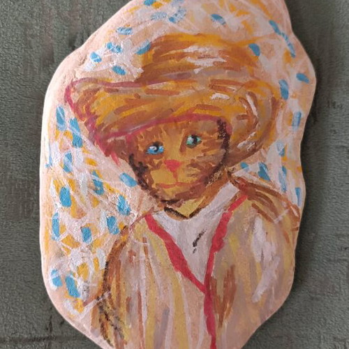 Van Gogh Cat Stone Artwork new