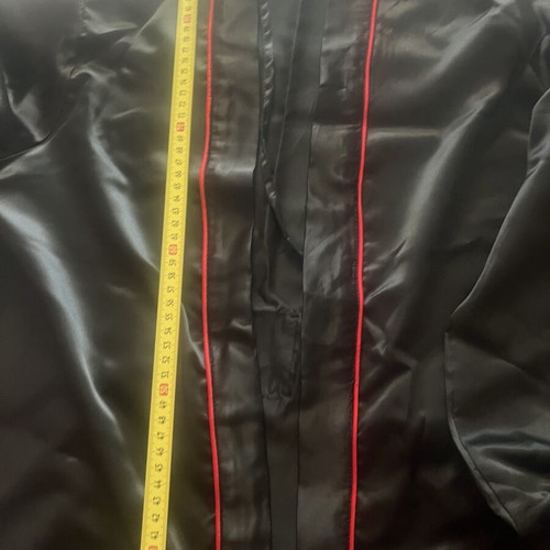 Women's satin robe with belt like new, black and red, size M