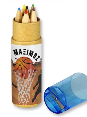 Basketball Colored Pencils New 10pcs with Personalized Kraft Pencil Case