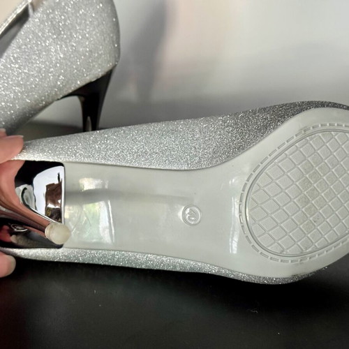 Silver High Heels Size 40 New with Ombre Effect