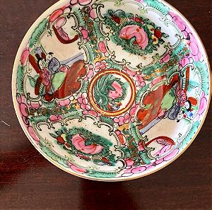 6 vintage Chinese  rose medallion serving bowls 12 cm diameter