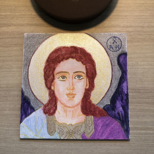 Guardian Angel Handmade Watercolor Painting on Compressed Canvas