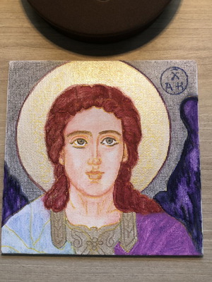 Guardian Angel Handmade Watercolor Painting on Compressed Canvas