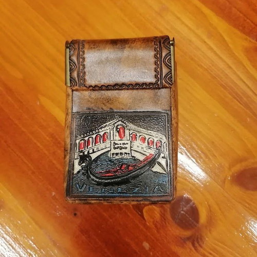 Vintage Italian Leather Cigarette Case Venezia, like new