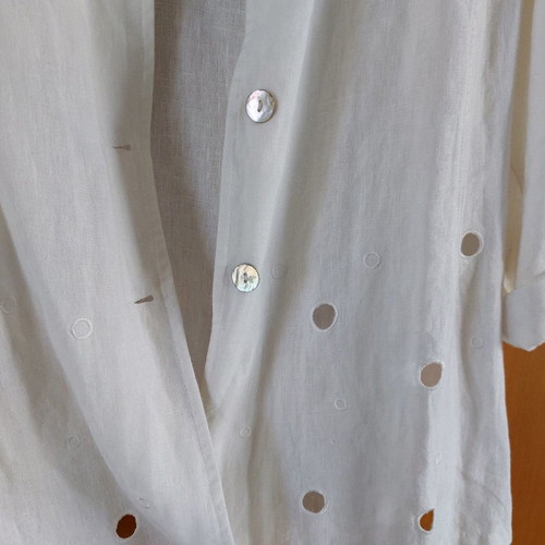 Linen jacket used, white with unique design, formal piece