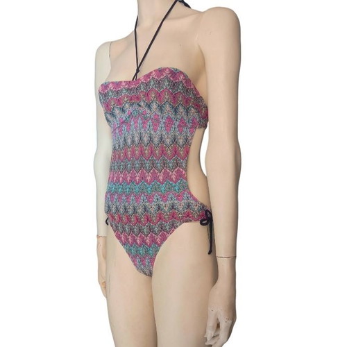 One-piece swimsuit new with jacquard knit fabric, size XS