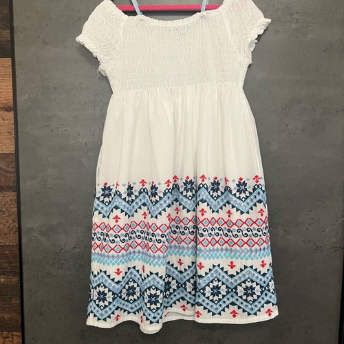 Mandarino summer dress for girls like new, folk style, size 6-8