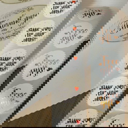 Σετ πακεταρίσματος καινούργιο με ροζ σακούλες και αυτοκόλλητα