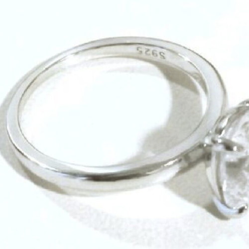 Silver s9.25 solitaire, with oval zircon