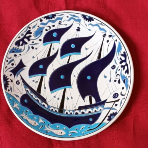 Greek Nassos Keramik Paradissi Rodos plate 23 cm used