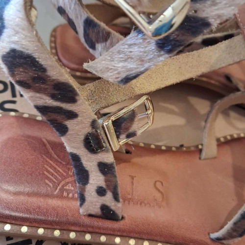 Pony Leopard Gladiator Sandals new, leather, size 38